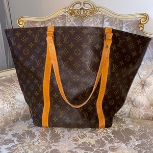 Louis Vuitton monogram large sac shopping tote vintage handbag